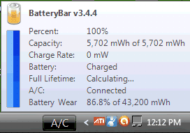 Battery Bar Display